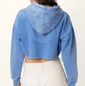 Nouveau style OEM ODM Haut court décontracté avec impression de logo personnalisé Sweat à capuche de haute qualité Sweat-shirts à capuche pour femmes - Product Image 3