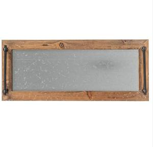 Plateau en bois de manguier fait à la main unique pièce maîtresse rustique pour servir prix de gros Table basse en cuir ottoman résine rotin perle - Product Image 2