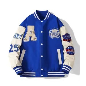Chaqueta universitaria de Collage de moda de estilo callejero en blanco de calidad superior/parches Allover chaqueta de bombardero al por mayor personalizada hecha a mano - Product Image 4
