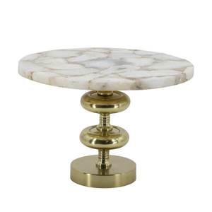 Soporte de pastel de metal chapado en oro de alta calidad con diseño de mármol vintage Metal de alta calidad para bodas cumpleaños ocasiones uso - Product Image 1