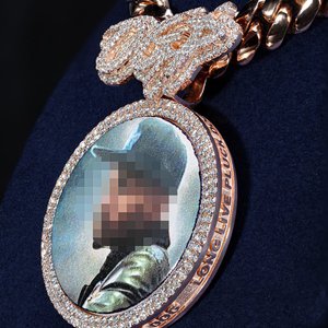 Tùy chỉnh vòng ảnh Mặt dây chuyền | 925 sterling Silver Iced out moissanite Bộ nhớ Vòng cổ | cá nhân hip hop đồ trang sức - Product Image 2