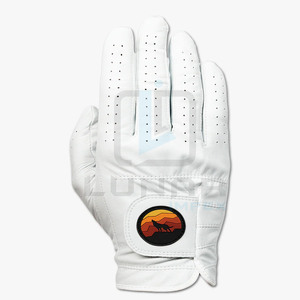 Pegatina sublimada 3D Yote de alto grado en guantes de golf de cuero Cabretta con correa en guantes de Palma transpirables de cuero blanco y duradero - Product Image 1