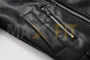 Maxfit Enterprise แจ็กเก็ตนักรรแบบคลาสสิกสำหรับผู้หญิง, หนังเทียม PU ผ้าใบผ้าแคนวาสสำหรับฤดูหนาวฤดูใบไม้ร่วง - Product Image 4