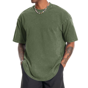 Camiseta de Cuello Redondo para Hombre, 100% Algodón, Tejido de Punto, Corte Regular, Lavado Ácido, Transpirable, Ecológica, con Logotipo Personalizado, Venta al Por Mayor - Product Image 6