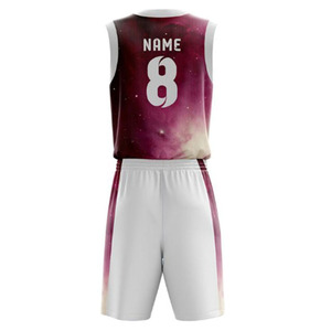 Ensemble de maillots de basket-ball personnalisés pour hommes, 100% polyester, impression par sublimation, séchage rapide, respirant, sans manches - Product Image 1