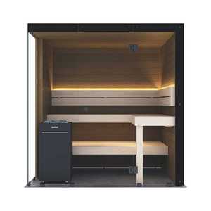 Alder and Aspen 3-Person Traditional <b>Sauna</b> Room with Glass Front Indoor <b>Home</b> Relaxation Dry Steam 1-Year Warranty - Product Image 1
