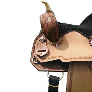 Selles en cuir Western Cowboy | Cheval de course pour le plaisir occidental et l'équitation avec décoration élégante Conchos - Product Image 5