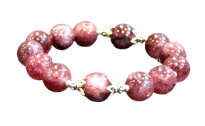Best Offers Natural Strawberry Quartz 12MM Size <b>Stretch</b> Beads Beaded <b>Bracelet</b> for Women Third Party Certified Low Prices - Product Image 2