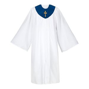 Bata de Iglesia formal transpirable de diseño personalizado bordado para predicar pastores forro cómodo - Product Image 1