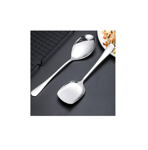 Cuchara para servir de acero inoxidable de lujo, tenedor con mango curvo doblado, cuchara para servir cena de boda, superventas - Product Image 4