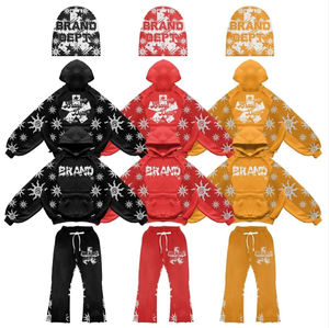 Chándal de rizo francés personalizado de peso pesado para hombres-Conjunto de Jogger y sudadera desgastada de gran tamaño - Product Image 5