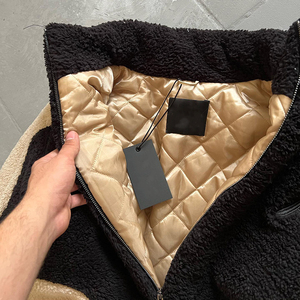 OEM Custom Embroidery Logo Oversized Colorblock Winter Sherpa <b>Fleece</b> <b>Jacket</b> for Men Customized Sherpa <b>Fleece</b> <b>Jacket</b> for Unisex - Product Image 3