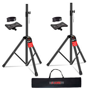 5 Core Speaker Stand 4Ft Adjustable Heavy Duty PA DJ <b>Tripod</b> Studio Monitor Stands w 35mm Insert - Product Image 1