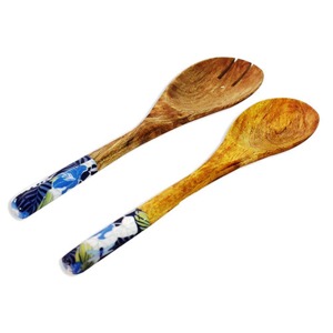 Artisanat indien Incroyable Design Salade Serveur Ensemble Bois Mélange Cuillère Fourchette pour Dîner - Product Image 6