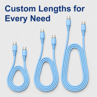 Cable de Datos de Silicona Tipo C a Tipo C de 1M (Azul Cielo), Cable de Datos de Silicona Tipo C a C de Carga Rápida de 100W 5A, Cable Magnético