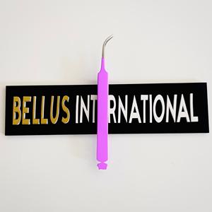 Pince à cils en acier inoxydable oblique à pointe argentée avec logo personnalisé pour extension de cils - Product Image 2