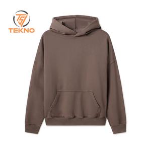 Professionnel en gros 600gsm broderie coton pull à capuche Vintage mode coupe ample confortable sweatshrits avec poche kangourou - Product Image 1