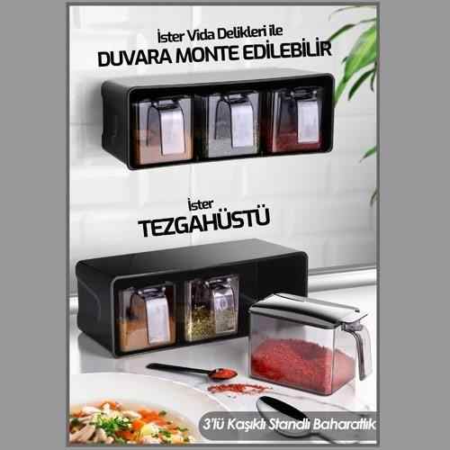 Kosova L-677 3-Piece Spice Rack with Spoon