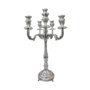 Grand chandelier en aluminium plaqué or rose Bougeoir moderne de style luxueux pour centre de table de mariage ou éclairage Candela - Product Image 5
