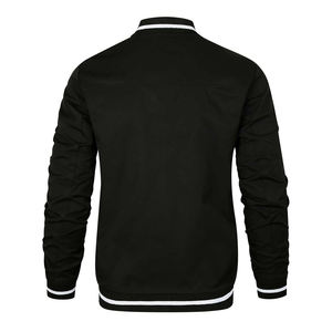 Veste de baseball personnalisée pour homme avec col montant, logo frontal, manches en laine et polyester - Product Image 4