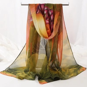 Trendy Wholesale High Quality 100% Natural Silk <b>Square</b> <b>Scarves</b> Ladies Party Custom Printed Satin Floral Ethnic Spring Skin - Product Image 6