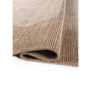 พรมขนสัตว์ทอมือสีเบจและสีน้ำตาลลายทางสไตล์โบโฮขนาดใหญ่ รุ่น Hwl-426 เหมาะสำหรับทางเข้าห้องนอนและทางเดิน - Product Image 2