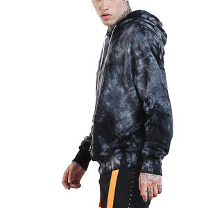 Sweat à capuche funky style streetwear tie-dye pour hommes avec longs cordons de serrage Sweat à capuche personnalisé pour hommes - Product Image 3