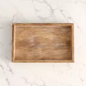 Plateau de service en bois naturel avec poignée Plateau en bois de forme ronde de dernière conception pour le service des aliments dans la cuisine à domicile et à l'hôtel - Product Image 4