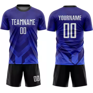 Conjuntos de Camisetas y Pantalones Cortos de Fútbol Sublimados Personalizados al por Mayor para Adultos - 100% Poliéster Elástico de Secado Rápido Antibacteriano - Product Image 1