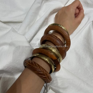 Premium Handmade Resin and Natural <b>Wooden</b> <b>Bangles</b> Set Eco-Friendly, Lightweight, Durable - Product Image 1