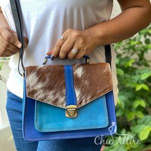 Sac à main en cuir véritable Hair on Hide Bags Sling Bag Recyclé Leather Colorful Bags - Product Image 1