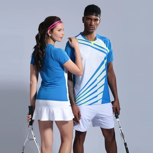 Uniforme de tennis unisexe de qualité supérieure, léger, 100 % polyester, respirant, à séchage rapide, couleur unie, logo personnalisable - Product Image 4