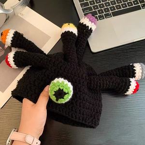 Chapeau de pêcheur tricoté à la main, motif pieuvre, dessin animé, fantaisie, pour fête, festival, cosplay, chapeau d'animal amusant, modèle courant - Product Image 6