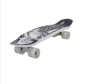 Skateboard en forme de poisson en plastique, nouveau, avec trucks en aluminium 3.25, roues en PU 60 x 45 mm et lumières - Product Image 2