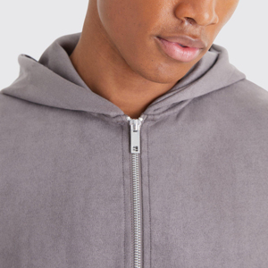 Sudadera con cremallera de algodón 100% personalizable para hombre, chaqueta de invierno térmica de lana sólida con logotipo impreso Digital, sudaderas con capucha de felpa - Product Image 5