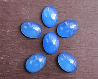 Calcedoine bleue naturelle, taille ovale, cabochon lisse, pour la fabrication de bijoux, pierres précieuses de haute qualité avec changement de couleur, tailles de 3x5mm à 20x30mm