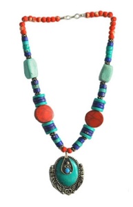 Women's Vintage Lightweight Geometric Resin Necklace Ball Shape Pattern with <b>Rope</b> <b>Chain</b> for Party & Wedding - Product Image 5