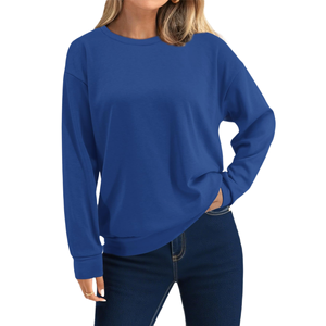 เสื้อสเวตเชิ้ตผู้หญิงแฟชั่นใหม่ แขนยาว คอกลม ไหล่ตก ทรงโอเวอร์ไซส์ สไตล์ลำลอง เสื้อฮู้ดผู้หญิง เสื้อสเวตเชิ้ต - Product Image 4