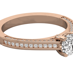 Anillo de Compromiso Solitario con Diamante Redondo en Engaste de Puntas - Product Image 3