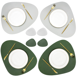 Leather Plate Table Mats Decoration <b>Wedding</b> Decoration Kitchenware and Leather Placemat Dining Table Mat with Sale - Product Image 1