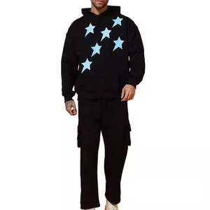 Haute qualité personnalisé cordon coton transfert de chaleur imprimé 300gsm à capuche polaire respirant Streetwear survêtement pour hommes - Product Image 5