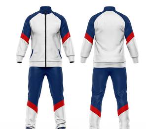 Chándales de fútbol de rayas sublimadas para hombre, chándal transpirable de poliéster de manga larga con cremallera, chándal de 2 piezas - Product Image 1