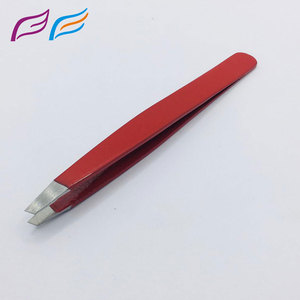 Pinzas para Cejas de Acero Inoxidable Rojo de Primera Calidad, con Punta Inclinada Afilada, Pinzas Cosméticas de Precisión, Herramientas de Belleza para Cejas - Product Image 1