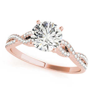 Bague de fiançailles en or rose 18 carats avec diamants torsadés 1,50 ct - Product Image 1