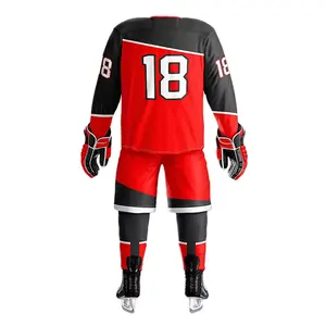 Ensemble de maillots de hockey sur glace personnalisés de haute qualité Concevez votre propre uniforme de hockey avec broderie - Product Image 4