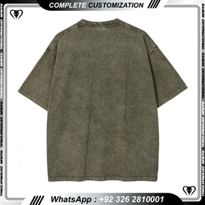 เสื้อยืดผ้าฝ้ายหนาสำหรับผู้ชายเสื้อยืดโอเวอร์ไซส์พิมพ์ลาย - Product Image 4