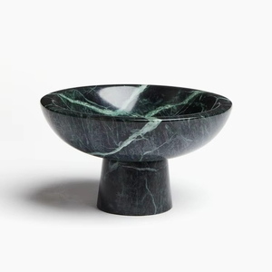 Cuenco de servicio de mármol de diseño moderno con una construcción Premium robusta, perfecto para configuraciones y presentaciones de mesas de comedor de lujo - Product Image 1