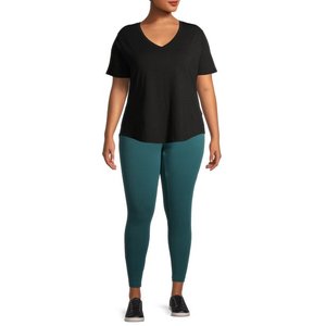 Custom Wholesale Factory Manufactures Women's Plus Size Solid Full Length High Rise Spandex/Polyester High Quality <b>Leggings</b> - Product Image 5