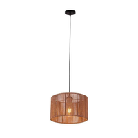 Luminaire suspendu d'intérieur léger, artisanal, traditionnel, minimaliste moderne, en bambou naturel tressé à la main, avec abat-jour en rotin.