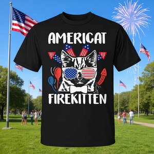 cat print tank <b>top</b> summer celebration theme <b>festive</b> graphic for pet lovers promotional wear - Product Image 3